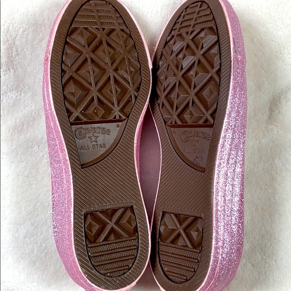 [ CONVERSE ] Glitter Pink Shoes / Size 9 - Picture 6 of 7
